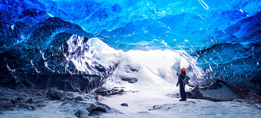 Traveler In Ice Cave PT98G9X
